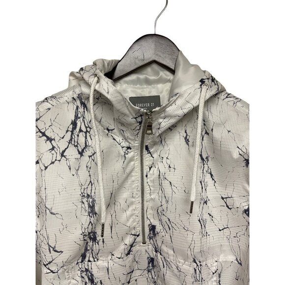 Forever 21 Lightweight Hooded Windbreaker Jacket Marble Print Men's Size Small - Picture 4 of 11